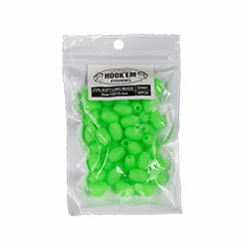 Beads & Tubes Hook'em Green Lumo Soft Bead 10mm X 15mm