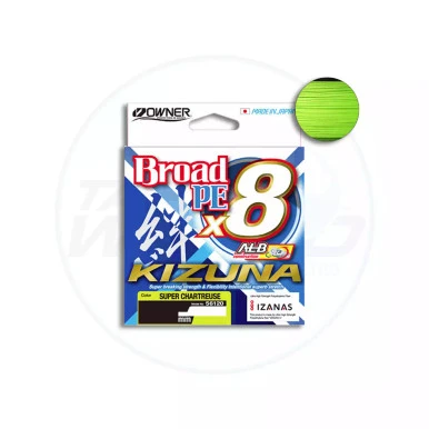 Owner Broad PE Kizuna X8 Braid 275m Super Chartreuse