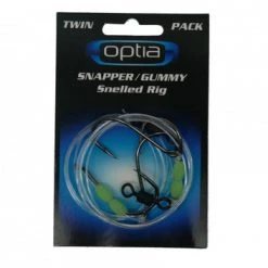 Pre-Tied Hooks & Rigs Optia Snapper Gummy Shark Snelled Rig - Twin Pack